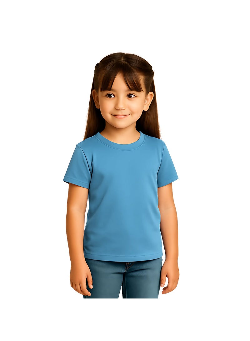 برينت شوب فور مي تي شيرت Printshop4me للأطفال برقبة دائرية للفتيات 170 جرامًا في المتر المربع من القطن الخالص الألوان الأساسية - Image 2