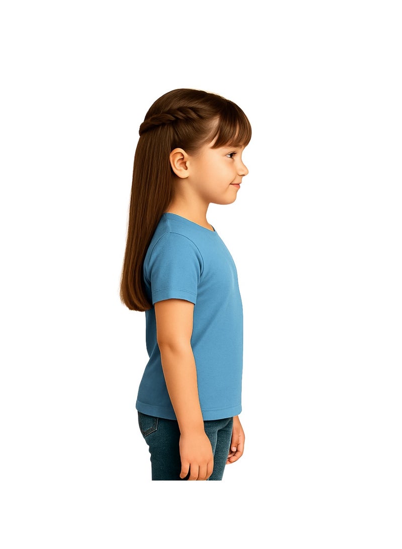 برينت شوب فور مي تي شيرت Printshop4me للأطفال برقبة دائرية للفتيات 170 جرامًا في المتر المربع من القطن الخالص الألوان الأساسية - Image 4