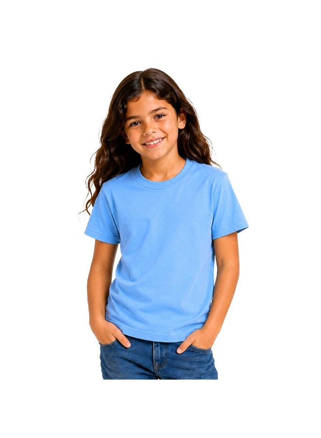 Printshop4me Kids Round Neck Girls T Shirt 170 GSM Pure Cotton Basic Colors - Image 1