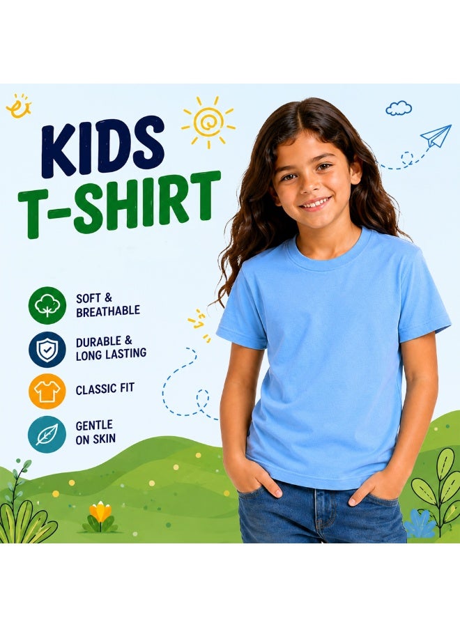 Printshop4me Kids Round Neck Girls T Shirt 170 GSM Pure Cotton Basic Colors - Image 2