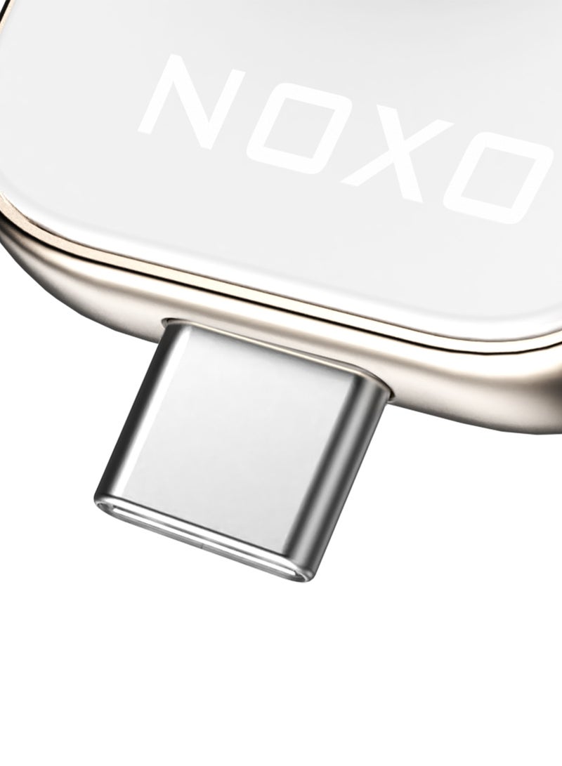 NOXO WCHN-1 M Magnetic Wireless Watch Charger – Portable USB-C Power for Apple Watch - White - Image 3