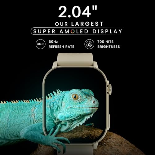 HAMMER Arctic 2.04" Super AMOLED Smart Watch, Metallic Build, BT Calling, Always On Display, Rotating Crown, Split Screen, Health Tracking, Smart Watch for Men, Women, Girls, Boys (Champagne Gold) - Image 2