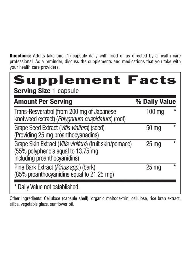 Country Life Resveratrol Plus Supports Cardiovascular Health 120 Vegan Capsules Certified Gluten Free Certified Vegan Nongmo Verified  - Image 3