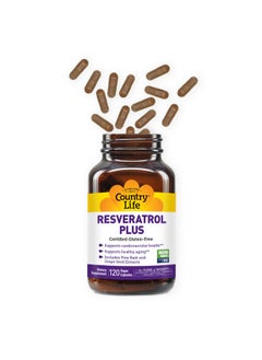 Country Life Resveratrol Plus Supports Cardiovascular Health 120 Vegan Capsules Certified Gluten Free Certified Vegan Nongmo Verified  - Image 4