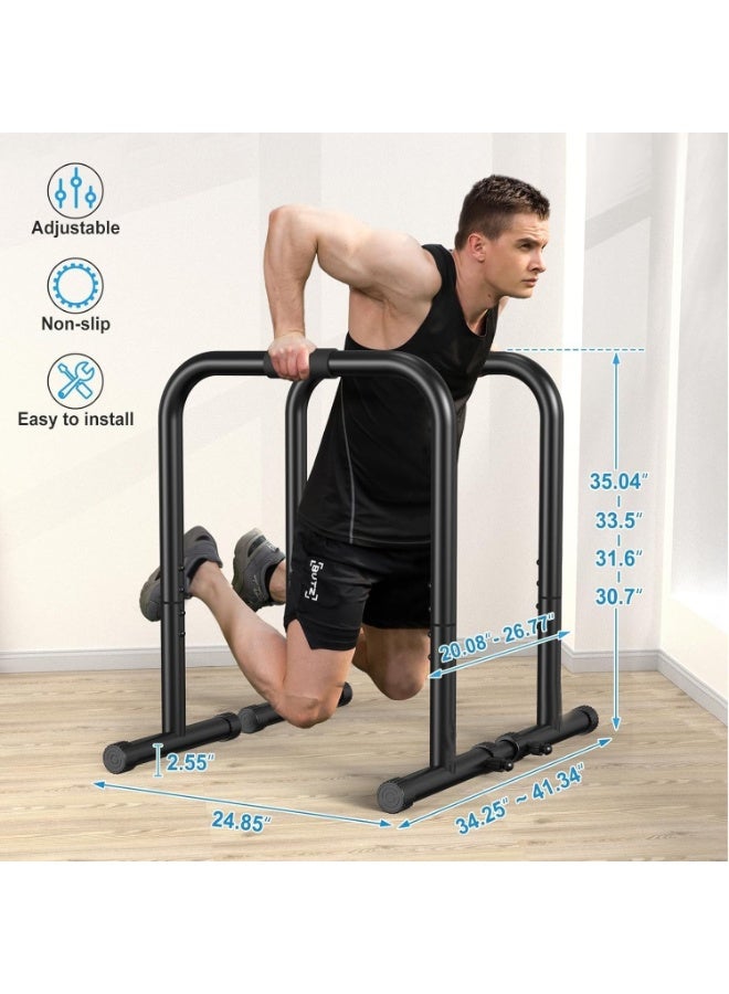 SportQ Calisthinx Heavy Duty Bar Height Adjustable Multi-Functional Pull Up Bar Push Up Dip Bar with Anti-Slip Fixing Connector for Protection, Portable Parallel Exercise Equipment for Home Workout - Image 3