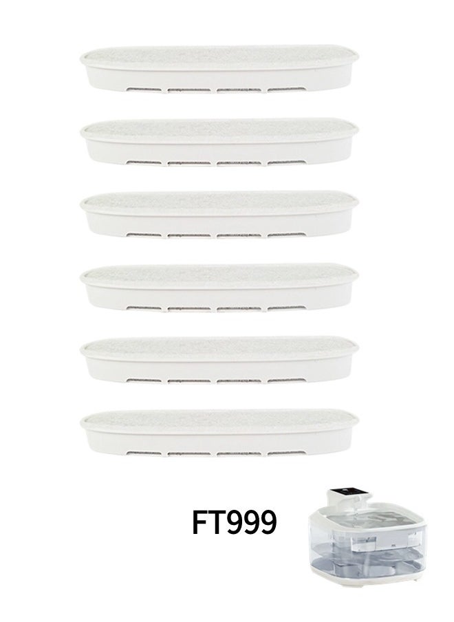 Generic - 6 Packs Cat Water Fountain Filters for FT999 Filter Element Replacement Activated Carbon Filter for Pet Automatic Drinking Feeder Accessories - Image 1