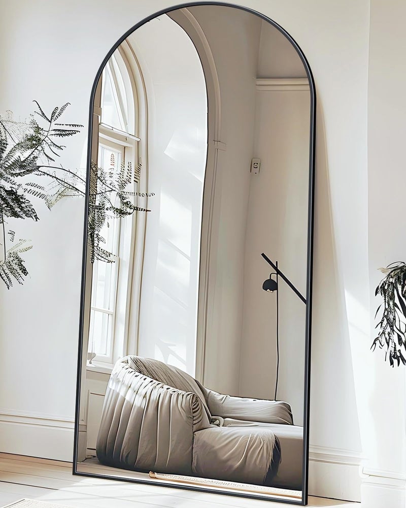 Antok Arched Full Length Mirror, 76"x34" Black Metal Frame Floor Mirror for Bedroom Living Room, Freestanding/Wall Mount/Leaning - Image 2