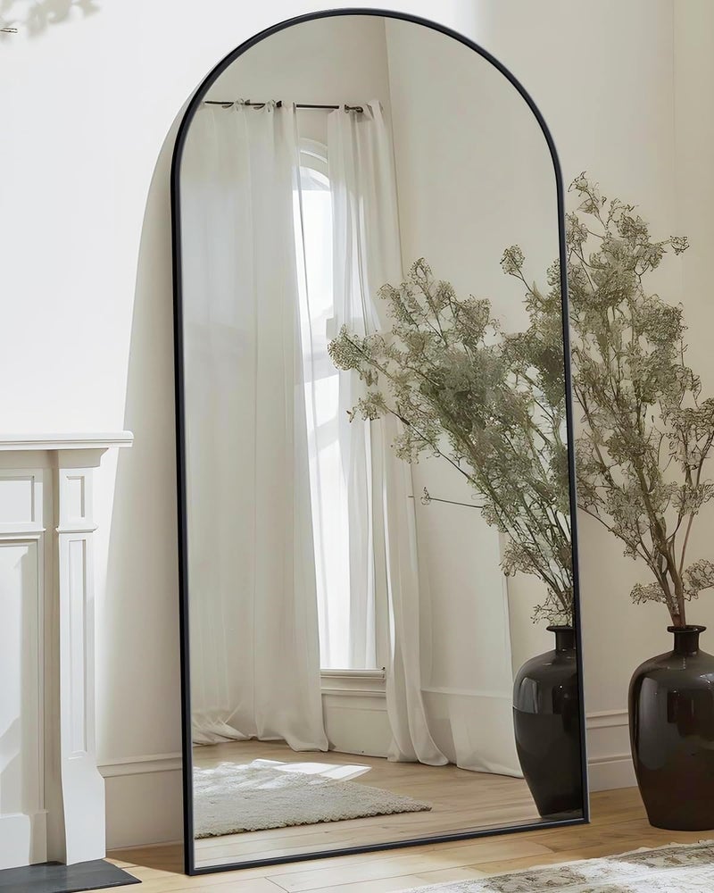 Antok Arched Full Length Mirror, 76"x34" Black Metal Frame Floor Mirror for Bedroom Living Room, Freestanding/Wall Mount/Leaning - Image 3