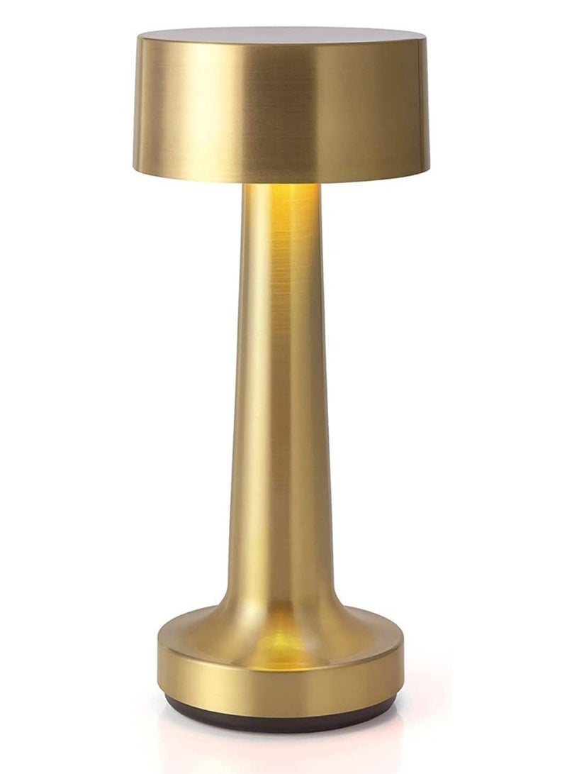 ELTRAZONE Table Lamp,Modern Rechargeable Cordless Touch Sensor LED Desk lamp 3 Ways Dimming,with USB Cord for Bar Restaurant Bedroom Bedside Nightstand Lighting (GOLD) - Image 1