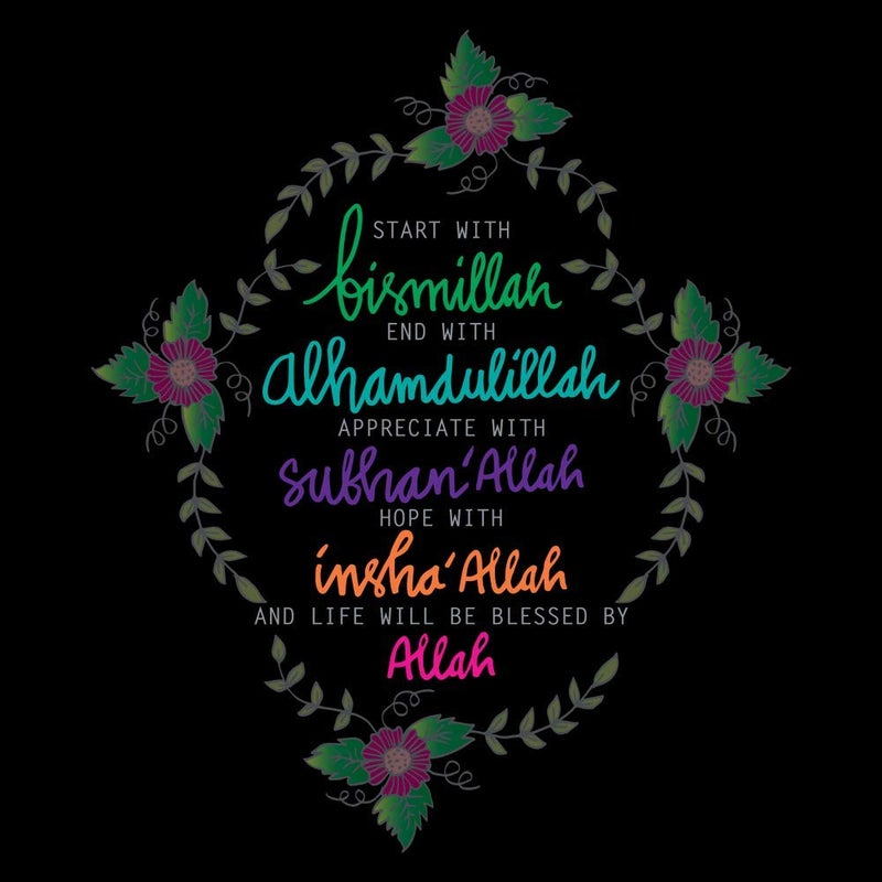 5 Ace start bismillah end alha lah Islamic, motivational,inspirational,religious Laminated waterproof sticker poster 12x18 Inch - Image 4