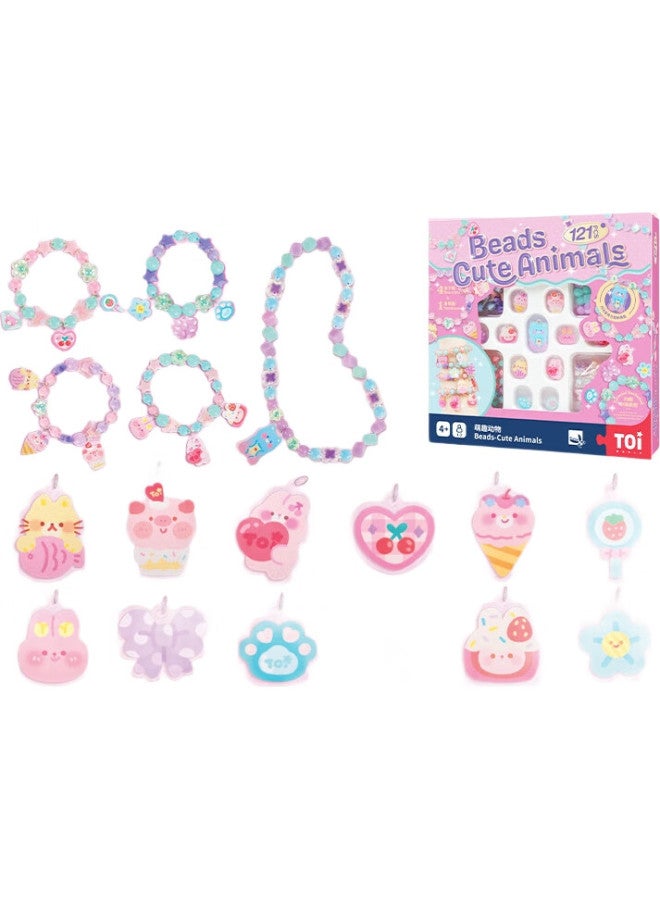 Toi Children'S Beading Toy, Handmade Bead Stringing Toy, Diy, For Girls Aged 3-6, Birthday Gift, Cute Animals - Image 2