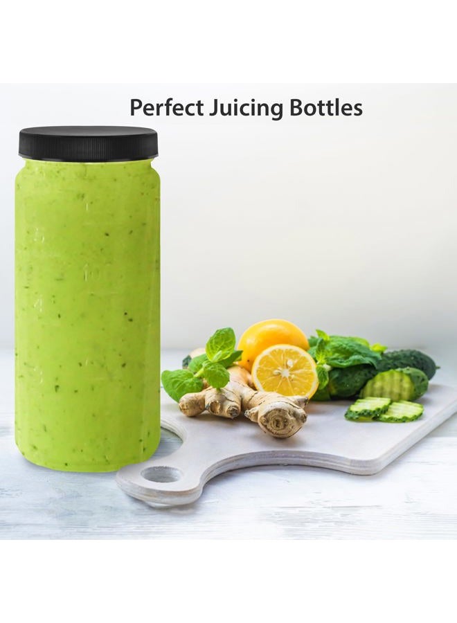 DilaBee 12-Pack 16oz Round Empty Glass Water Bottles - Glass Juice Bottles with Lids for Juicing, Smoothie, Milk & Kombucha - Juice Containers for Fridge, Smoothie Bottle, Clear Water Bottle BPA-Free - Image 4