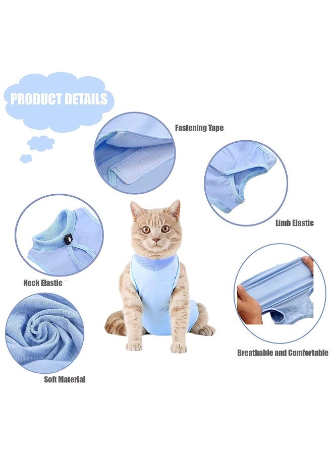 Cat Surgical Recovery Suit for Abdominal Wounds Skin Diseases Professional Breathable E Collar Alternative Cotton Surgery Shirt Cats and Dogs After Wear Anti Licking - Image 2