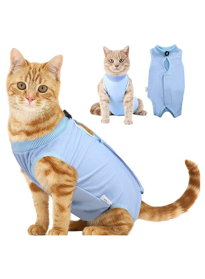 Cat Surgical Recovery Suit for Abdominal Wounds Skin Diseases Professional Breathable E Collar Alternative Cotton Surgery Shirt Cats and Dogs After Wear Anti Licking - Image 1
