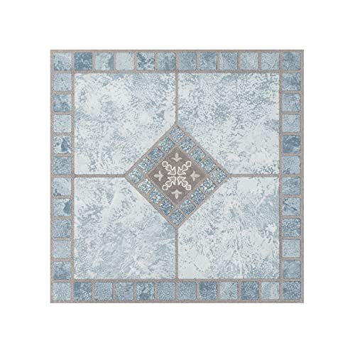Achim Imports VFT940POVR Home Furnishings Portfolio 12x12 20mm Self Adhesive Vinyl Floor Blue Diamond 9 Tiles9 sq ft 12 x 12 9 9