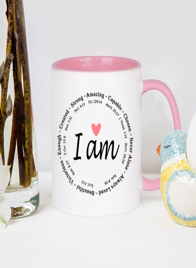WENSSY Christian I Am Coffee Mug 11 Ounce Pink - Religious Gifts for Women, Birthday, Catholic Bible, BFF Bestie, Inspirational Friends - Image 5