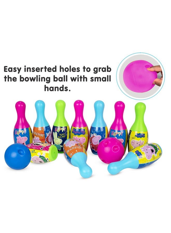 itoys Peppa Pig Bowling Game for Kids 10 Pin 2 Balls Bowling Set for Kids - Image 4