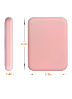 KHAJUL 1X/3X Magnification LED Compact Travel Makeup Mirror, Pocket Mirror, Compact Mirror with Light, Purse Mirror, Distortion Free, Portable, Folding, Handheld, Small Lighted Compact Mirror for Gift (Pink)  - Image 2