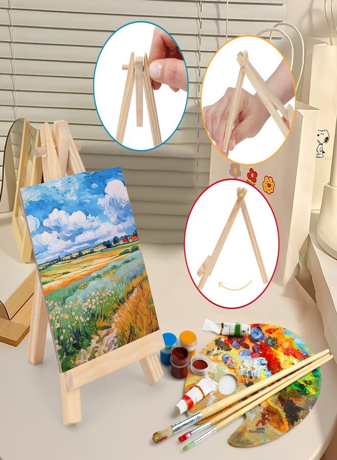 DODHEG 6 Pcs 5 Inch Canvases with 6 Pcs 7.5 Inch Easel Sets, Easel Stand and Painting Canvases for Painting, Crafts, Photos etc. - Image 3