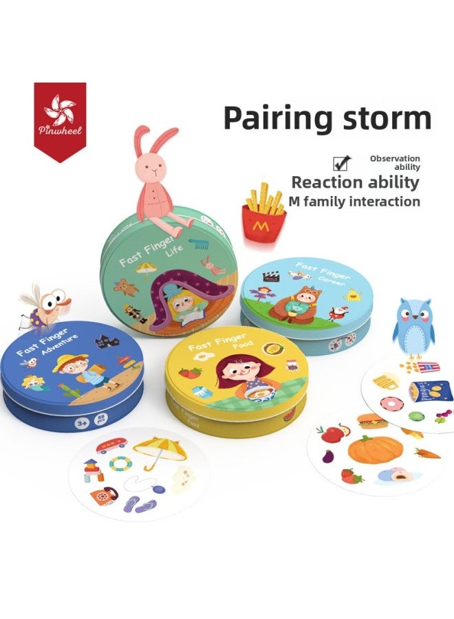 Pinwheel Matching Storm Matching Game Children's Concentration Board Game Party Toy Puzzle Early Education Game-Color:Occupation  - Image 2