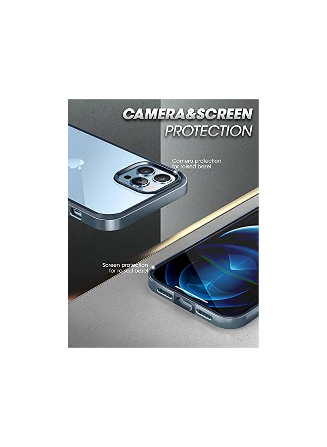 SupCase Unicorn Beetle Edge Series Case for iPhone 13 Pro Max (2021 Release) 6.7 Inch, Slim Frame Clear Case with TPU Inner Bumper & Transparent Back (Cerulean) - Image 5