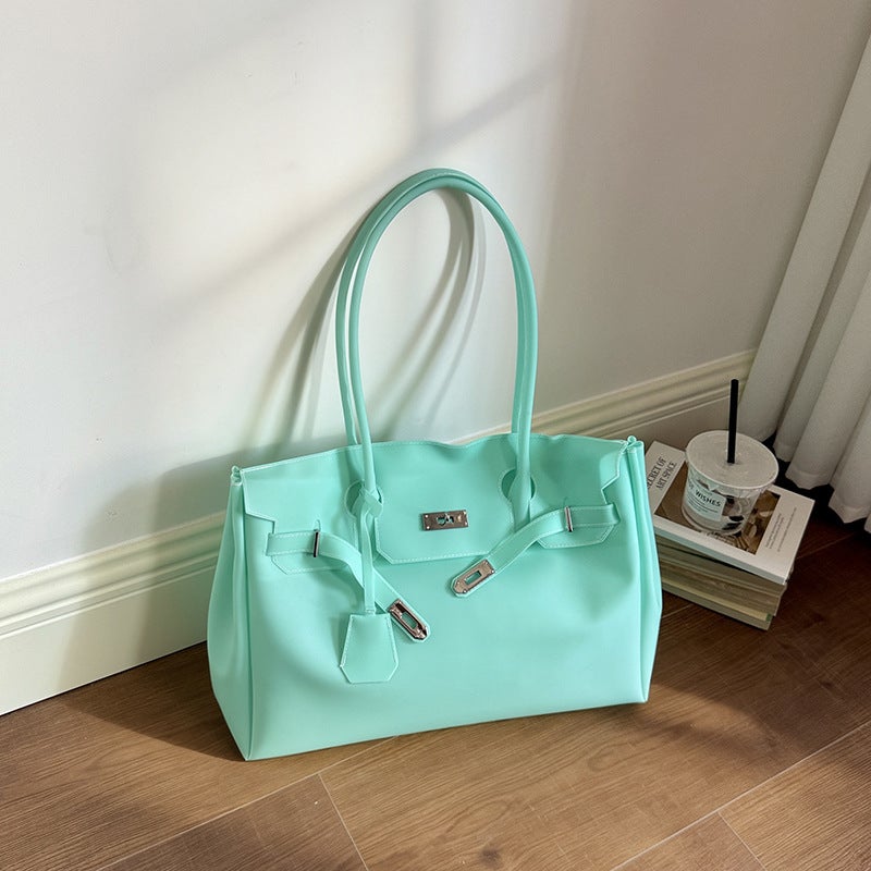 KiiKii Jelly Bag – Large Capacity Transparent PVC Handbag with Lock Buckle - Image 3