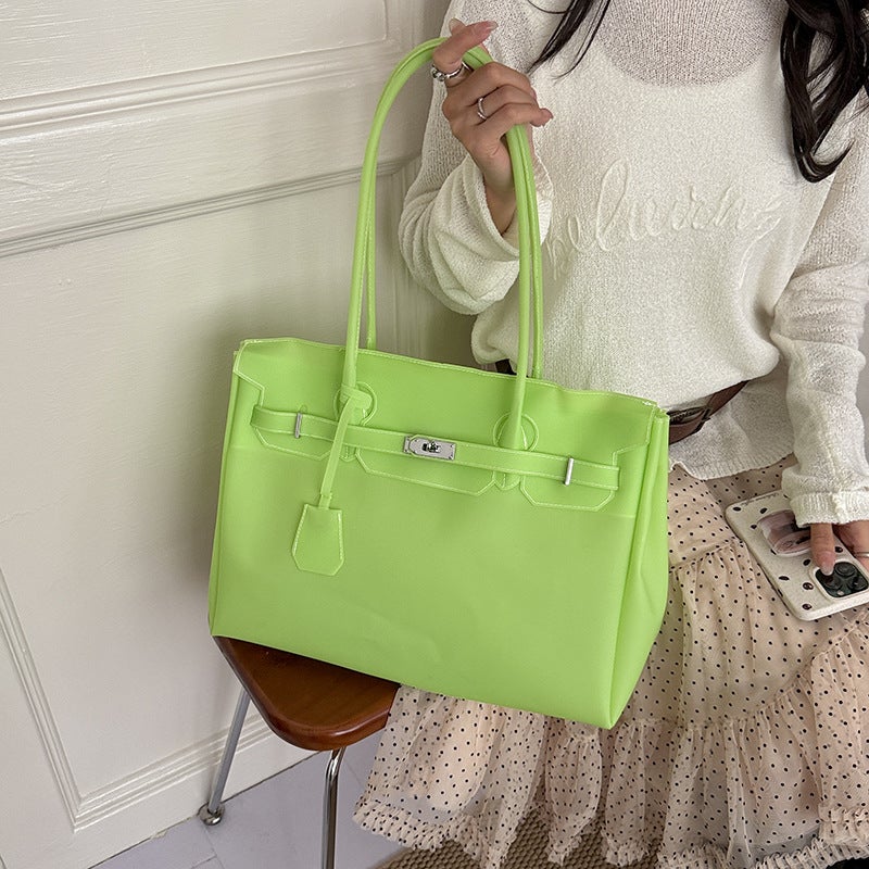 KiiKii Jelly Bag – Large Capacity Transparent PVC Handbag with Lock Buckle - Image 4