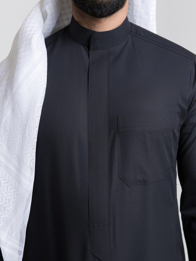 الشياكة توب كلاسيك رجالي صيفي، أسود - 64 بوصة - Image 4