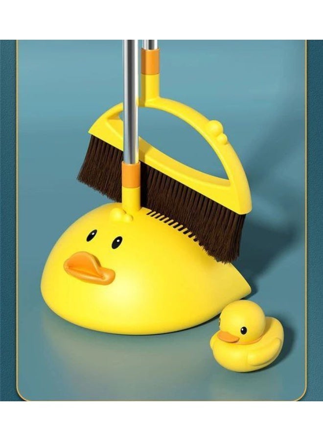 طقم مكنسة وجاروف بلاستيك بمقبض معدني – شعر ناعم لالتقاط الأتربة الدقيقة وسنون لتنظيف الفرشاة (C) - Image 3