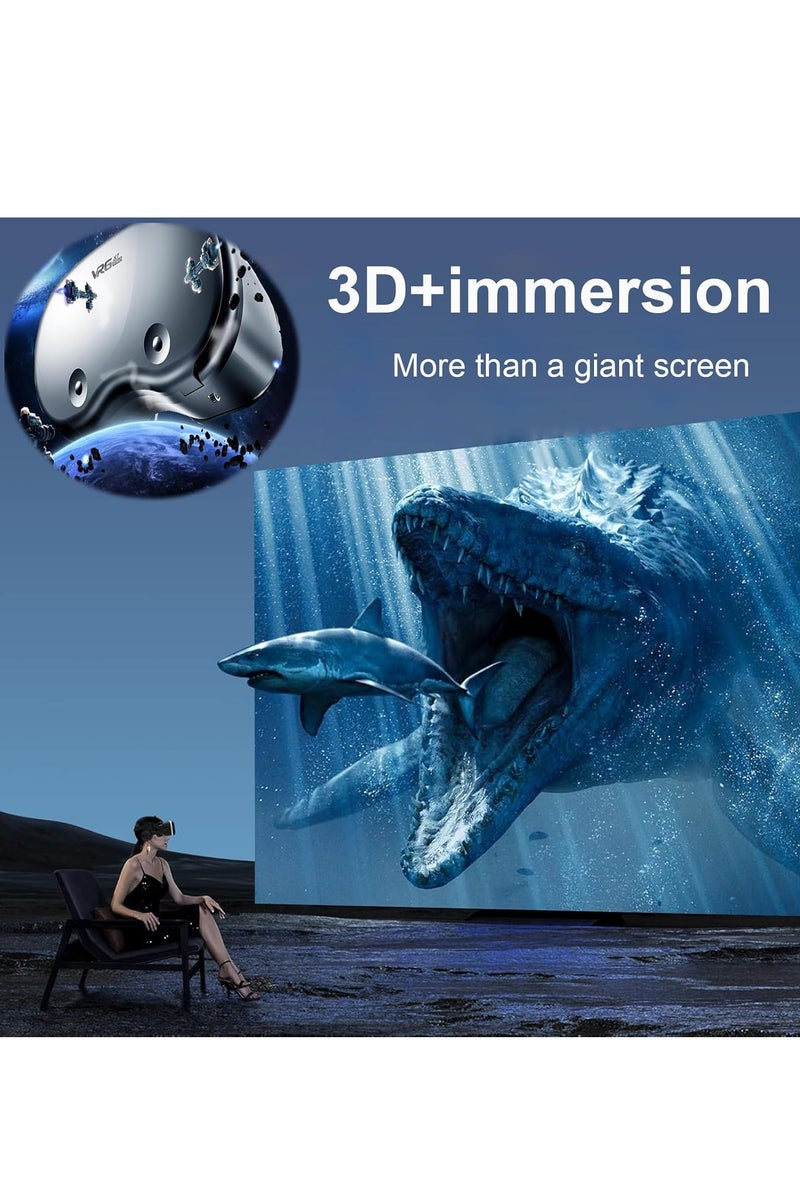Virtual Reality Headset for Phone with Controller, 3D VR Glasses Adjustable VR Virtual Reality Goggles, Compatible 5-7 inch for iPhone & Android, for Movies Games(Black) - Image 2