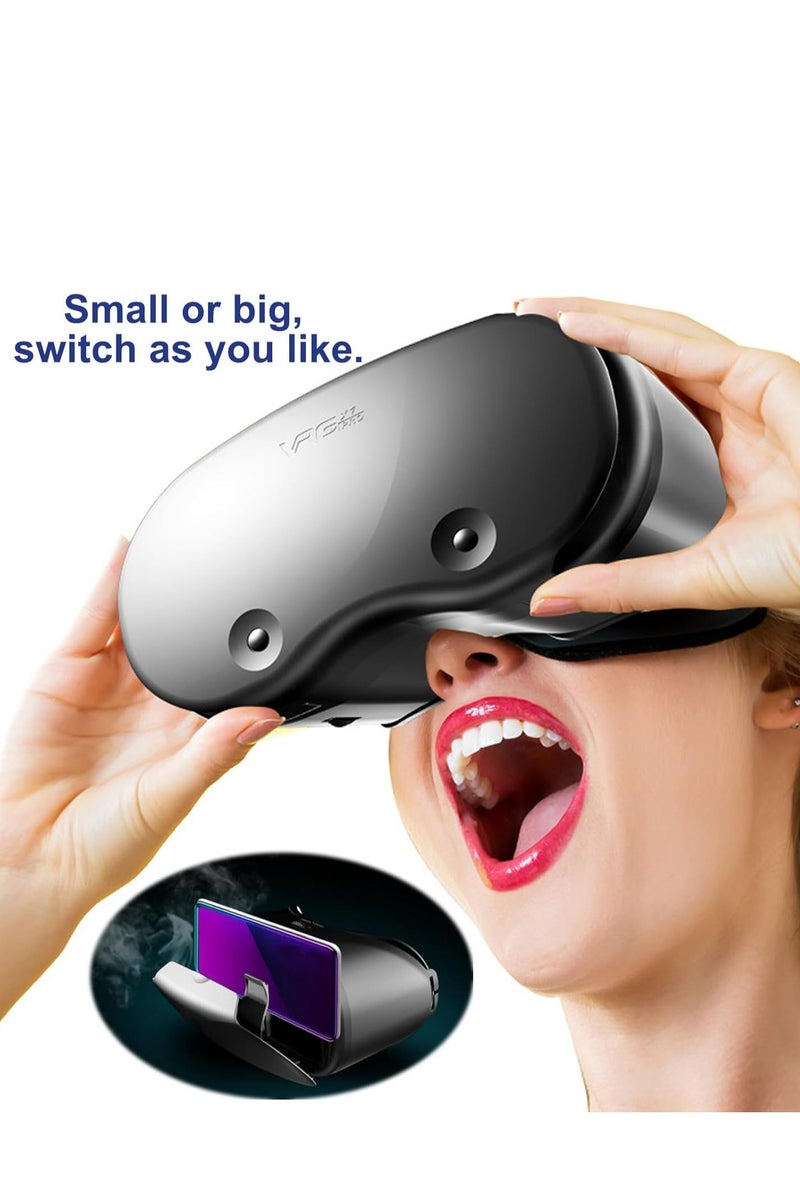 Virtual Reality Headset for Phone with Controller, 3D VR Glasses Adjustable VR Virtual Reality Goggles, Compatible 5-7 inch for iPhone & Android, for Movies Games(Black) - Image 5