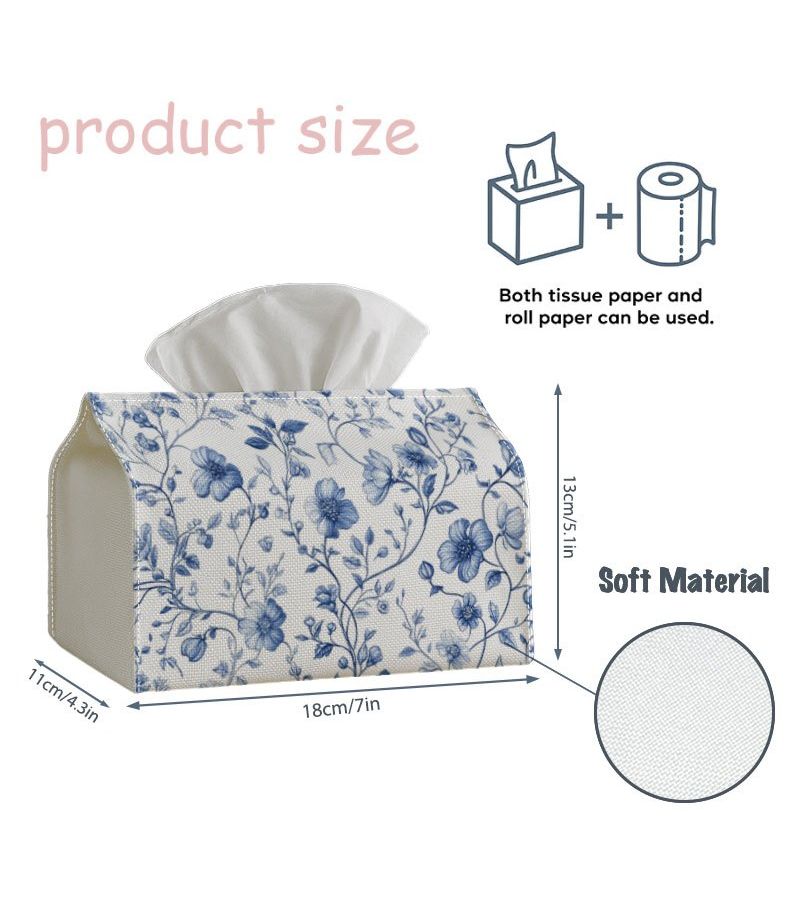 Classic Floral Decorative Tissue Box 18cm Vintage Botanical Holder for Home Kitchen Bathroom - Image 3