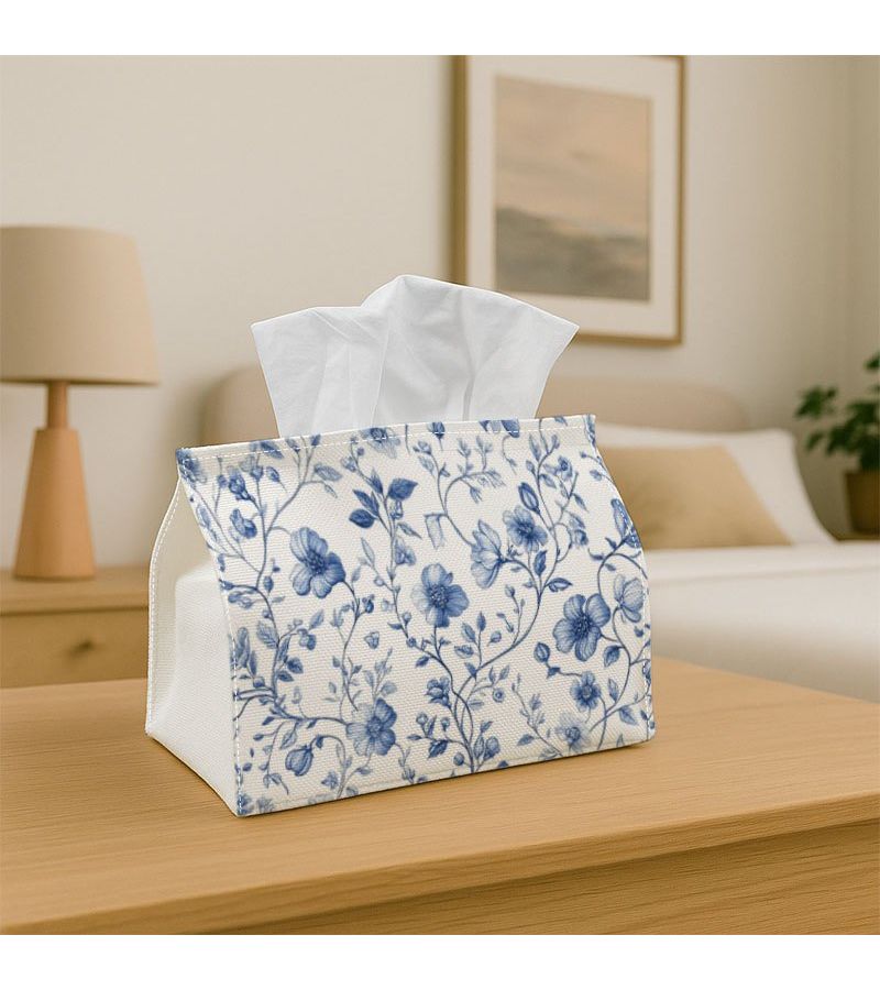 Classic Floral Decorative Tissue Box 18cm Vintage Botanical Holder for Home Kitchen Bathroom - Image 1