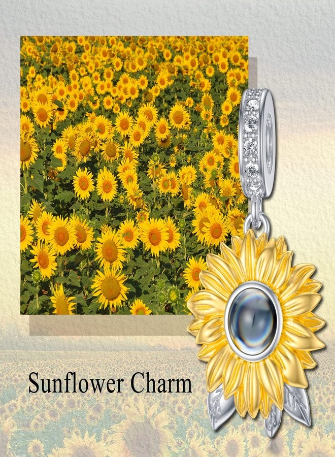 LONAGO Sunflower Charm with I Love You in 100 Languages Projection Sunflower Charm for Bracelet Gift for Women - Image 4