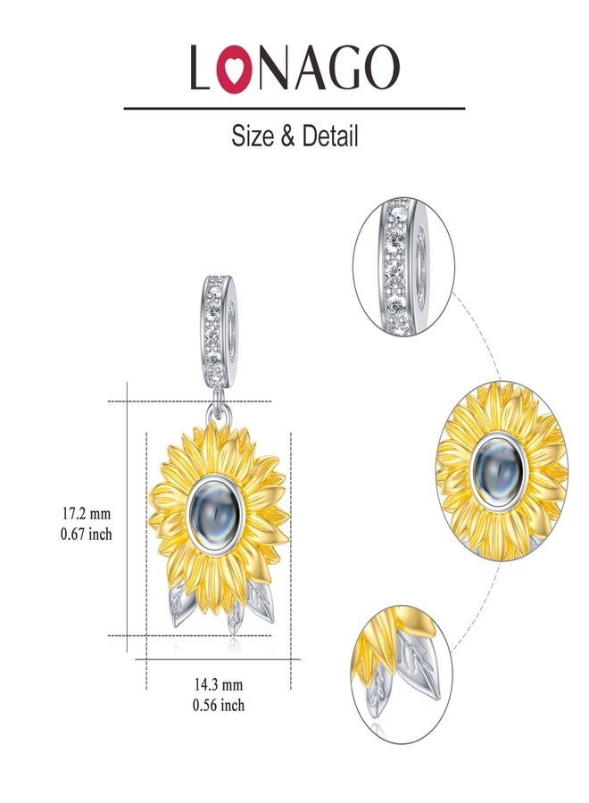 LONAGO Sunflower Charm with I Love You in 100 Languages Projection Sunflower Charm for Bracelet Gift for Women - Image 5