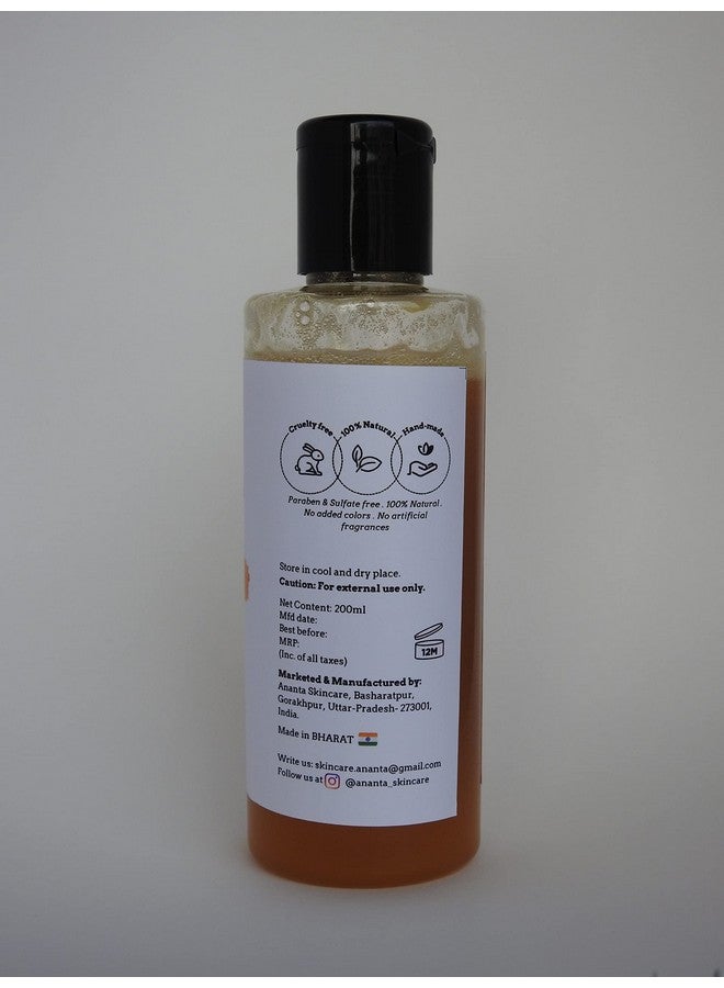 Ananta Herbal Shower Gel With Extract of Orange, Aloevera & Lemongrass, Parabeen Free, 200 ml - Image 3