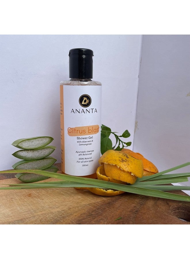 Ananta Herbal Shower Gel With Extract of Orange, Aloevera & Lemongrass, Parabeen Free, 200 ml - Image 1