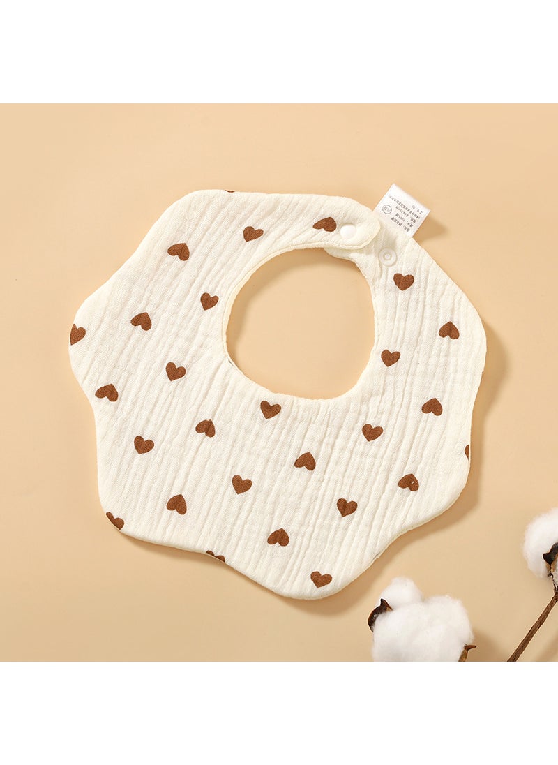 Pure Cotton Baby Bibs 360 Absorbent Soft Toddler Drool Scarf Love