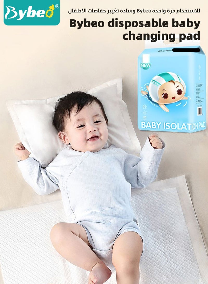 Bybeo 50 Pieces Baby Disposable Changing Mats, Waterproof Changing Pads, Ultra Soft Diaper Changing Mat, Highly Absorbent Leakproof Underpads for Newborns & Infants, 45*60 CM  - Image 2