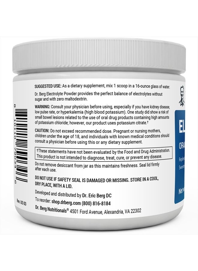 Dr. Bergs Nutritionals - Zero Sugar Hydration Keto Electrolyte Powder - Enhanced With 1,000mg Potassium And Real Pink Himalayan - Orange Flavor Hydration Drink Mix Supplement - 50 Servings - Image 1