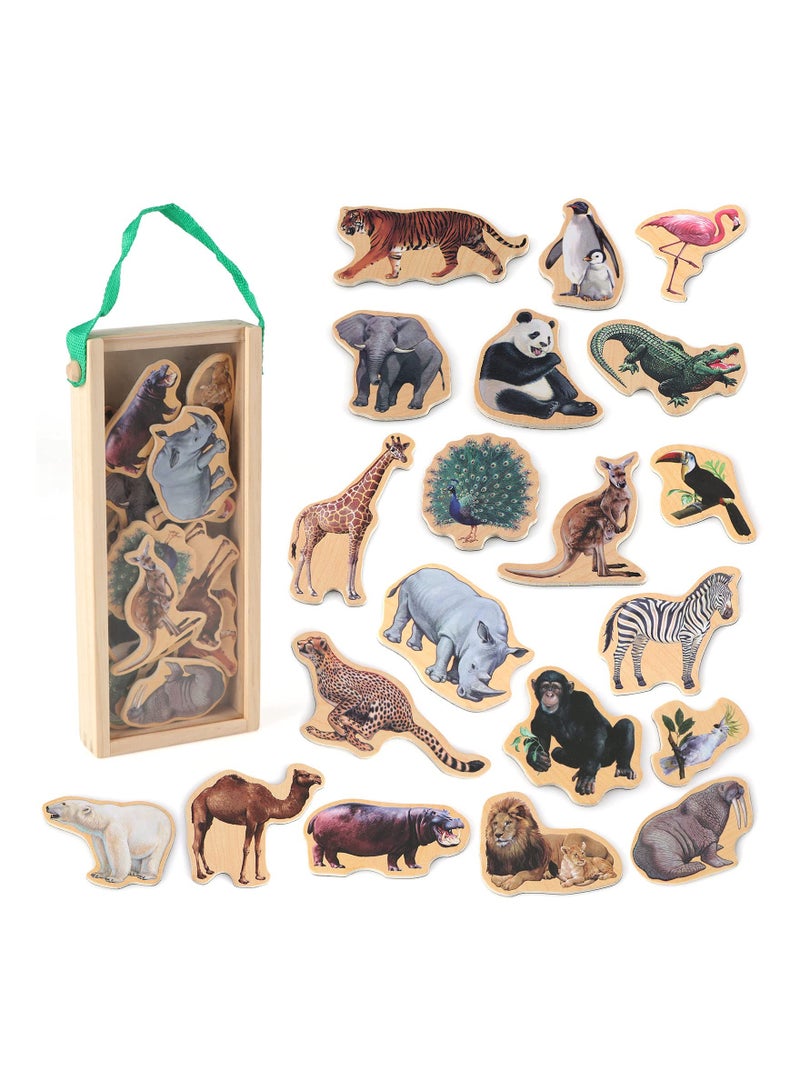 SYOSI Educational Alphabet Fridge Magnets, Zoo Animal Magnets Toddler Learning Toys Kids Magnetic Letters Early Development Toys Baby Refrigerator Magnets Preschool Magnetic Toys for Baby Kids Todders - Image 1