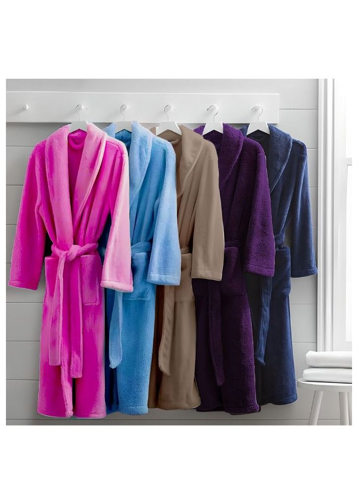 BYFT Daffodil (Purple) Premium Unisex Bathrobe, 100% Terry Cotton, Highly Absorbent and Quick dry, Hotel and Spa Quality Bathrobe for Men and Women-400 Gsm - Image 5