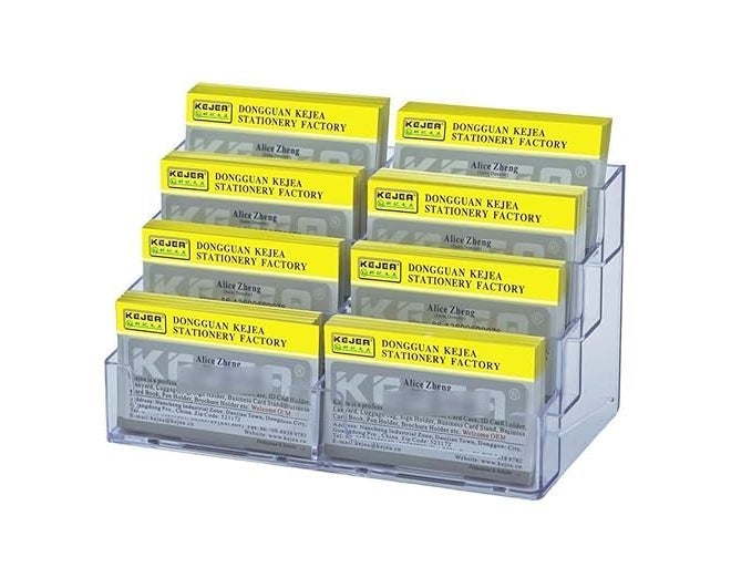 SNDIA Business Card Holder Visiting Card Stand Organizer Clear Card Holder Display Stand for Office (Transparent) (8 Tier) - Image 4
