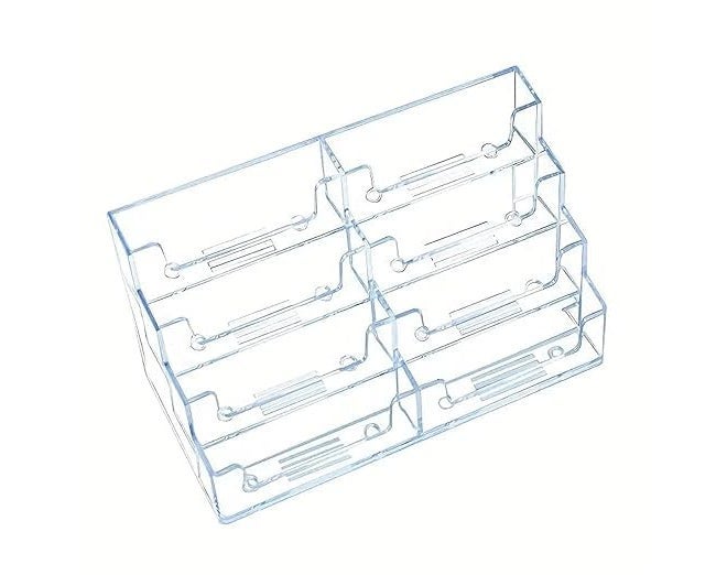 SNDIA Business Card Holder Visiting Card Stand Organizer Clear Card Holder Display Stand for Office (Transparent) (8 Tier) - Image 1