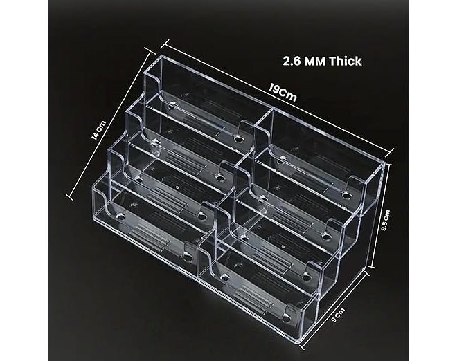 SNDIA Business Card Holder Visiting Card Stand Organizer Clear Card Holder Display Stand for Office (Transparent) (8 Tier) - Image 2