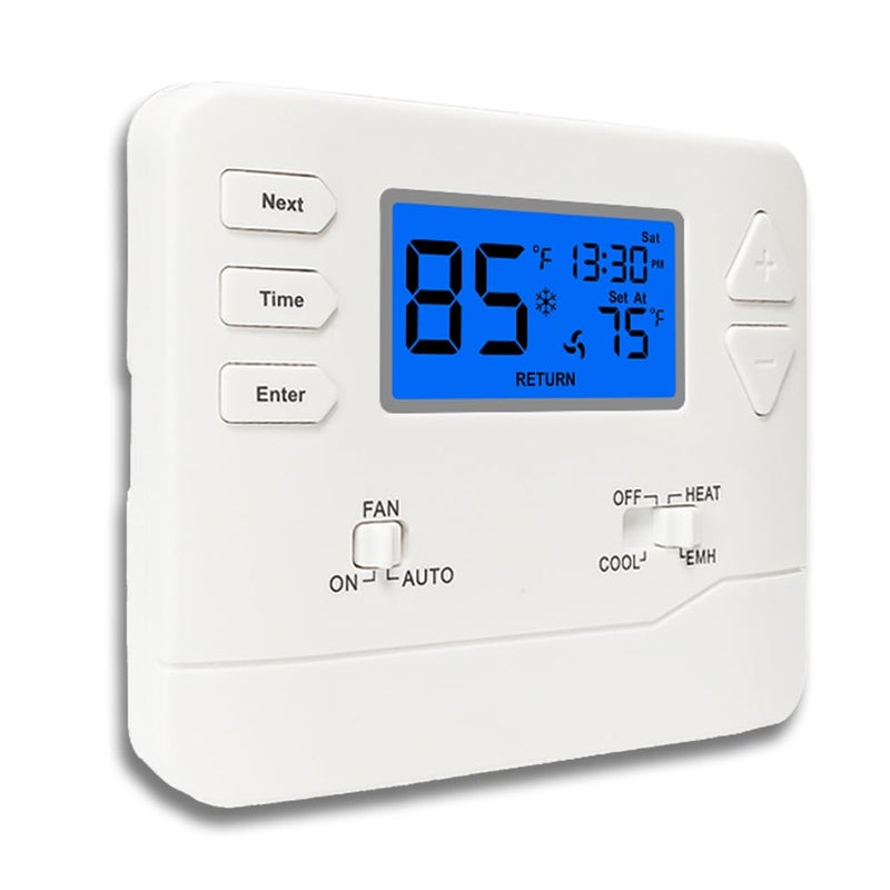 Miuputake Thermostat for Heat Pump,NonProgrammable Thermostat for Home, Conventional Single-Stage Systems,2 Heat/1 Cool Heat Pump Or 1 Heat/1 Cool, Easy DIY Install,Blue Backlight - Image 1