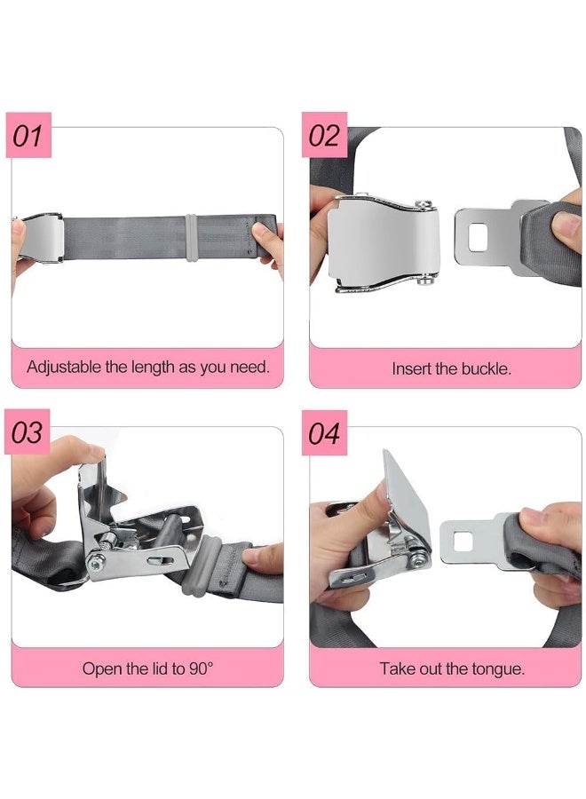Peachjoy Seat Belt Extender of Airplane and Car, Adjustable 7-32" Seatbelt Extender with Carry Case and Luggage Tag Suitable for All of Airlines Except Southwest (Grey, Adjustable 7-32") - Image 4