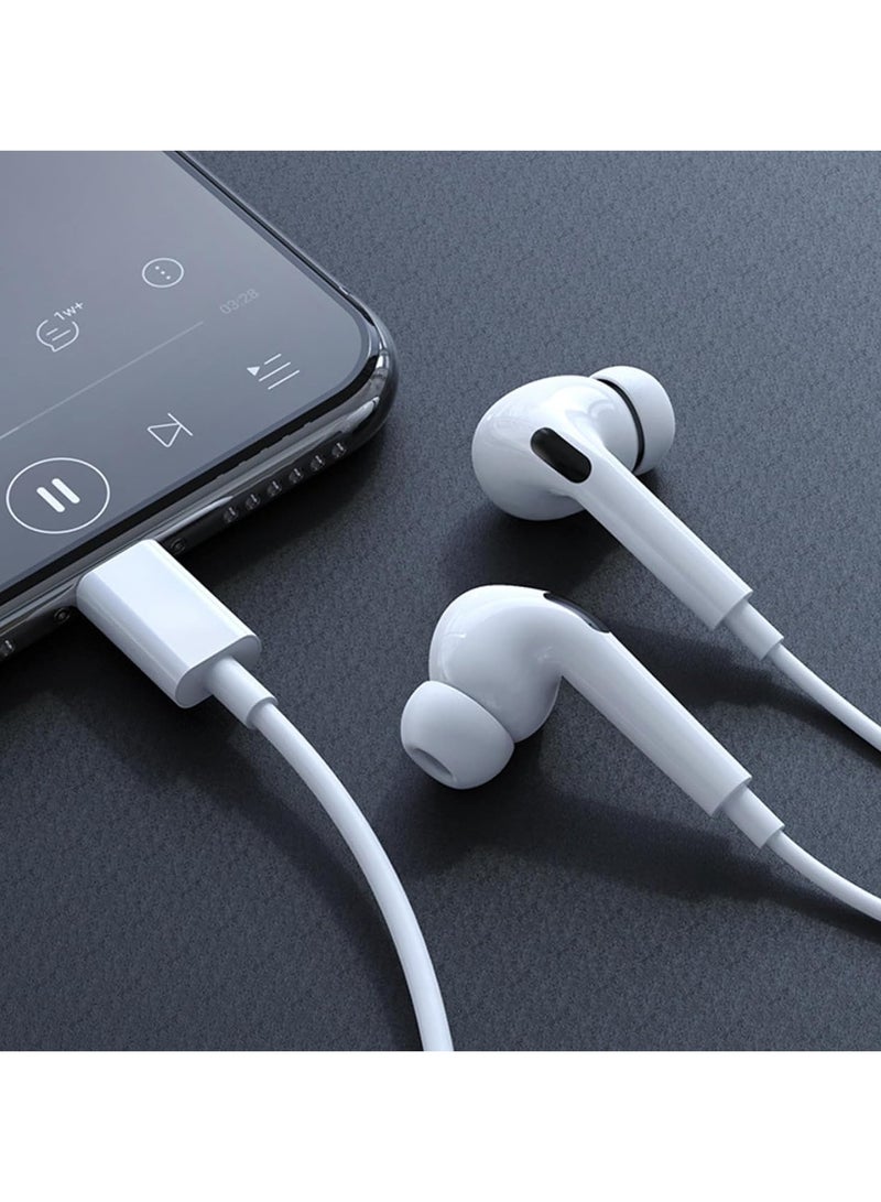 iPhone Earphones, Wired Earphones with Lighting Connector (Built-in Microphone and Volume Control), Noise Cancelling Earphones for iPhone 14/14 Pro/13/12/11/XR/XS/X/8/7, White, - Image 5