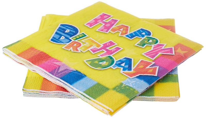 Party Happy Birthday Print Party Napkins Set 33 x 33 cm - 12 Pieces - Image 2