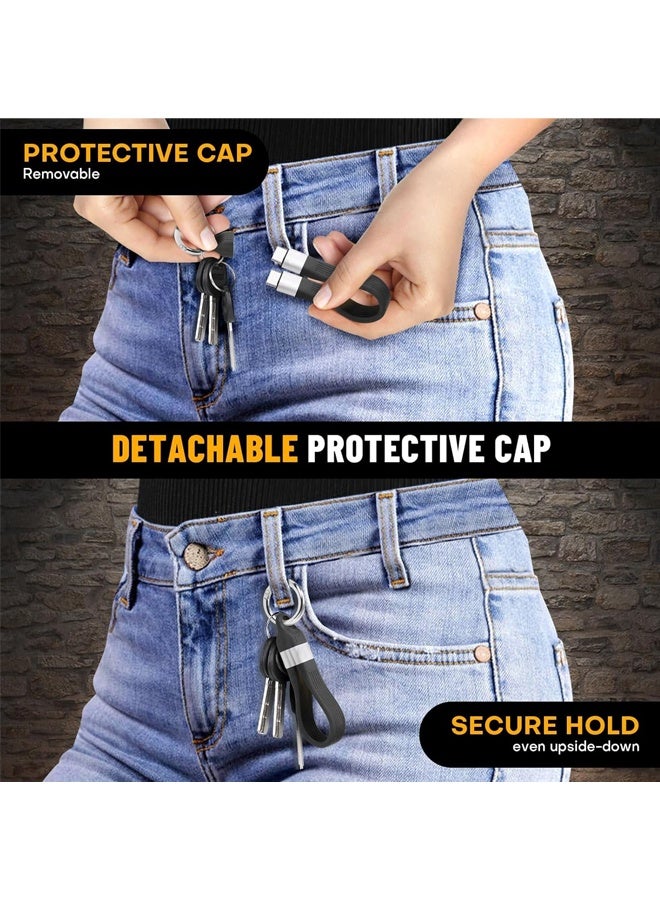 كابل USB قصير من النوع C، يدعم الشحن السريع PD بقدرة 240 واط، مزود بمشبك سلسلة مفاتيح، يدعم USB 4.0 بسرعة 40 جيجابت في الثانية، يدعم دقة 8K ومعدل تحديث 60 هرتز، متوافق مع أجهزة MacBook وAndroid Auto ووحدات التخزين الخارجية SSD من النوع C (أسود) - Image 5